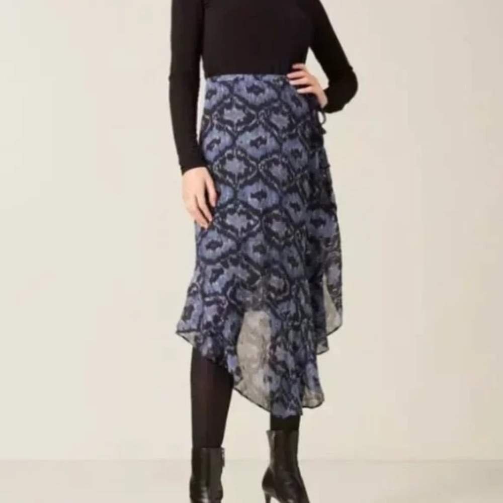 Figue Midi Skirt Wine Papas Maxime Silk Sparkly Skirt Size 6
